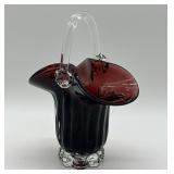 Murano Amethyst Glass Bridal Basket