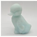 Fenton Blue Satin Duckling Figurine