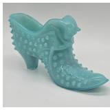 Fenton Hobnail Cat Head Shoe Figurine