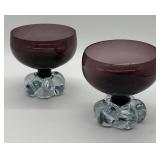 Aseda Glasbruk Amethyst Bowls