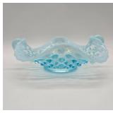 Fenton Blue Opalescent Hobnail Nappy