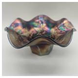 Fenton Cobalt Blue Carnival Glass Bowl