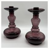 Tiffin Glass Co. Amethyst Candlesticks