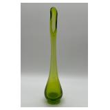 Viking Avocado Green Swing Glass Vase