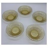 5 Federal Glass Berry Bowls