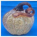 Art Glass Harvest Pumpkin Sculpture