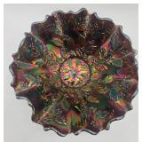 Fenton Ruffled Carnival Glass Bowl
