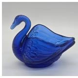 Fenton Cobalt Blue Swan Trinket Dish