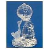 S. Butcher Girl With Goose Crystal Figurine