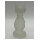 Cristal d'Arques Satin Lead Crystal Cat Figurine
