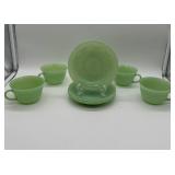Fire King Jadite Cups and Saucers Set