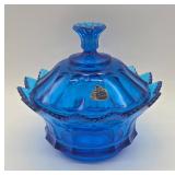Fenton Colonial Blue Valencia Candy Dish