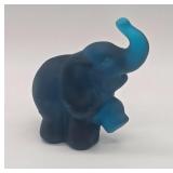 Interpur Blue Frosted Glass Elephant