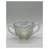 Fenton White Iridescent Carnival Glass Bowl