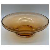 McKee Amber Glass Chip and Dip Bowl