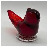 Kanawha Glass Ruby Red Songbird Figurine