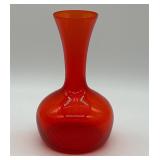 Blenko Glass Flame Orange Vase