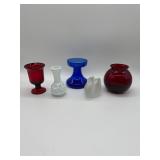 Glassware Including Vases and Figurine