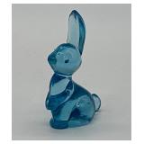 Fenton Glass Miniature Rabbit in Aquamarine