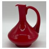 Empoli Ruby Red Cased Glass Ewer