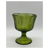 Indiana Glass Avocado Green Harvest Compote