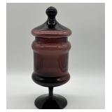 Empoli Amethyst Glass Jar With Lid