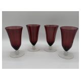 Bohemian Amethyst Glass Cocktail Goblets