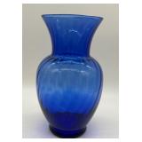 Indiana Glass Cobalt Blue Vase, 9 Inches