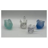 Four Glass Animal Figurines