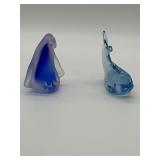Partylite Penguin and Art Glass Fish Set
