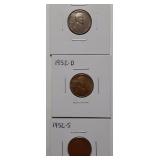 WHEAT CENTS- 1952-P 1952-D 1952-S