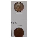 WHEAT CENTS- 1947-D 1947-S