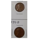 WHEAT CENTS- 1935-P 1935-D