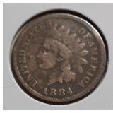 INDIAN HEAD CENT-1884-P