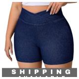 Shorts Denim Distressed Skinny Dark Wash L New