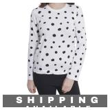 Womens Polka Dot Blouse White Long Sleeve S New