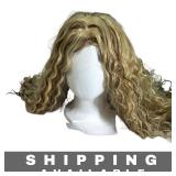 Wig Curly Blonde with Black Highlights Long New