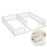 White Double Twin Bed with Guardrails New in Box