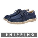 Loafers Canvas Slip On Blue Men Size 14 New
