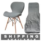 Set of 4 Gray Stretch Seat Cushion Slipcovers