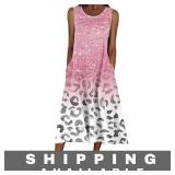 Nightgown Leopard Print Pink L New