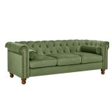Green Velvet Upholstered Sofa Couch New in Box