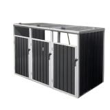 Metal Garbage Bin Shed Stores 3 Trash Can New