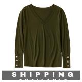 Olive Green Top Long Sleeved Shirt Size Medium