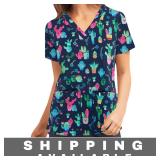 Scrubs Top Womenï¿½s Short Sleeve V Neck Small New