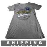 T Shirt V Neck University of Michigan Gray M