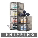 Clear Stackable Shoe Storage Boxes 6 Pack