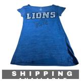 T Shirt V Neck Detroit Lions Blue M