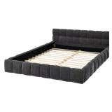 Black Queen Size Upholstered Cloud Bed Frame NIB