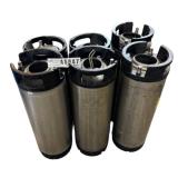 Lot of 6 Stainless Steel  Beer Keg Corny Tanks